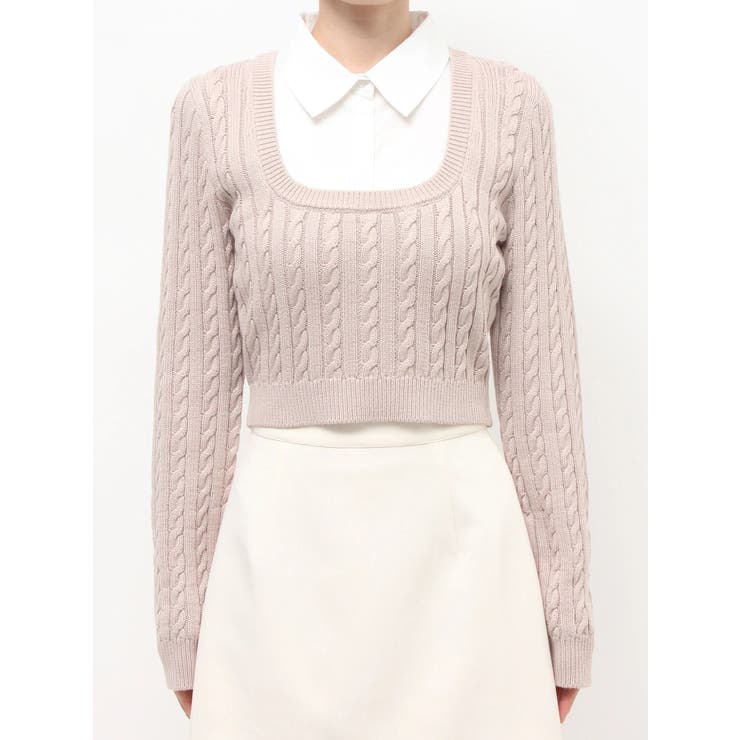 シャツドッキングケーブルニットトップス | RESEXXY | 詳細画像31 