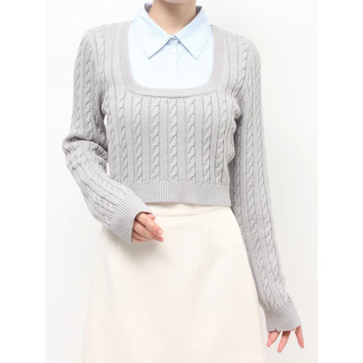 シャツドッキングケーブルニットトップス | RESEXXY | 詳細画像42 