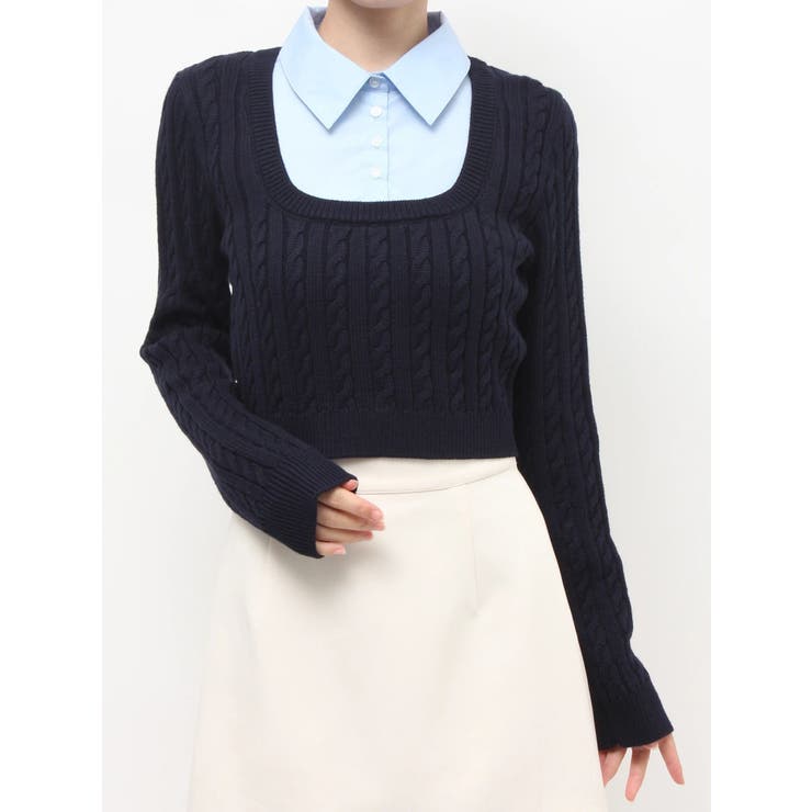 シャツドッキングケーブルニットトップス | RESEXXY | 詳細画像43 