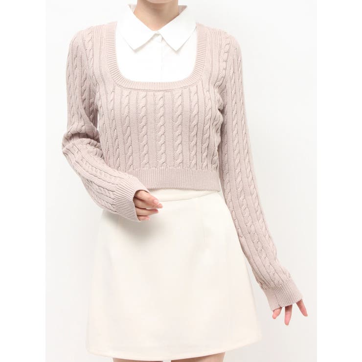 シャツドッキングケーブルニットトップス | RESEXXY | 詳細画像44 