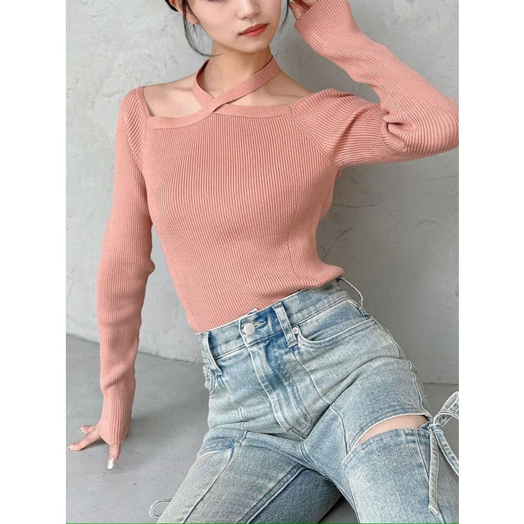 オレンジ | フロントクロスリブニットプルオーバー | RESEXXY