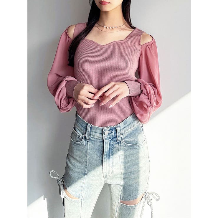 シアースリーブニットプルオーバー | RESEXXY | 詳細画像1 