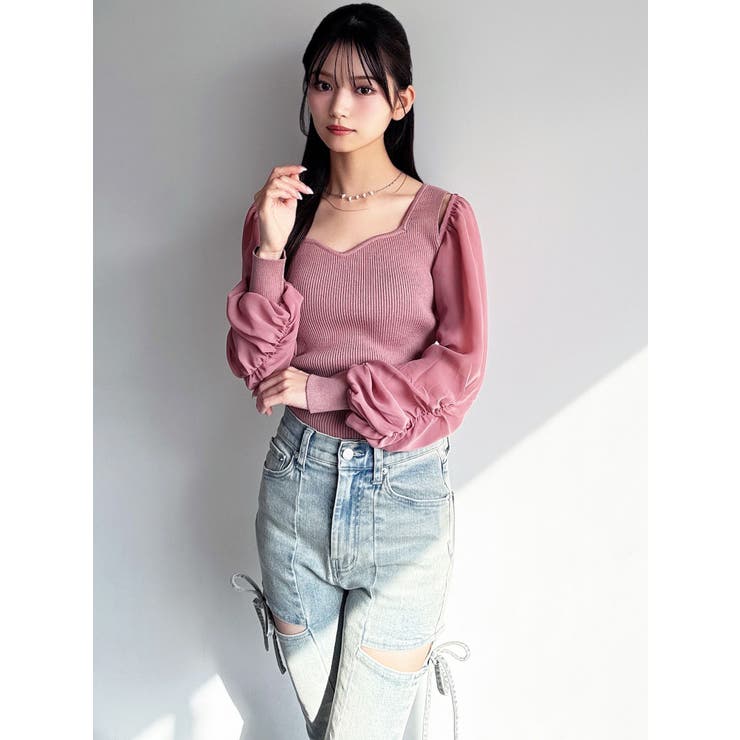 シアースリーブニットプルオーバー | RESEXXY | 詳細画像7 