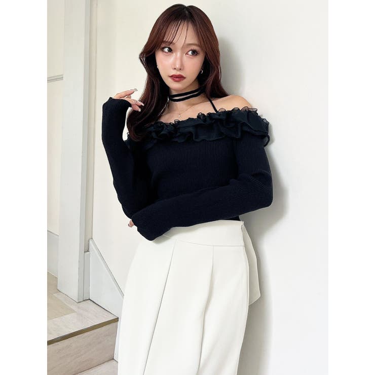 シアーコンビオフショルニットトップス | RESEXXY | 詳細画像7 