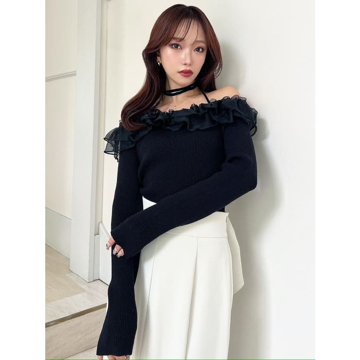 シアーコンビオフショルニットトップス | RESEXXY | 詳細画像8 