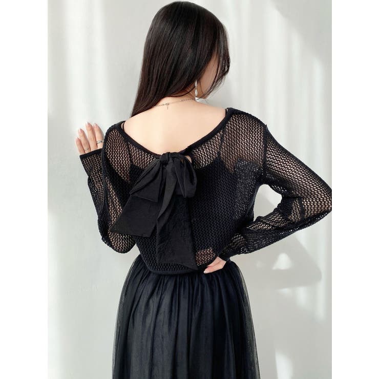 透かし編みクロップドニットトップス | RESEXXY | 詳細画像12 