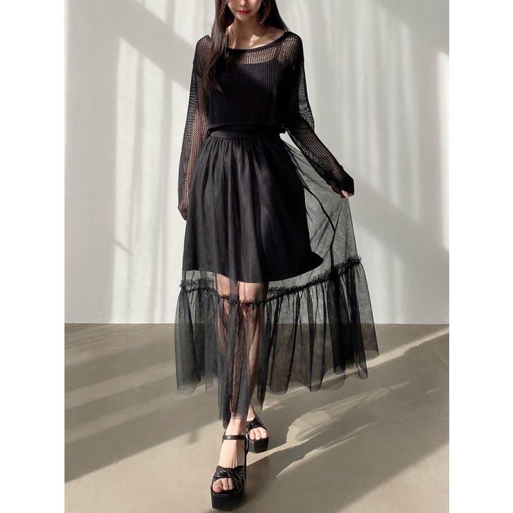 透かし編みクロップドニットトップス | RESEXXY | 詳細画像16 