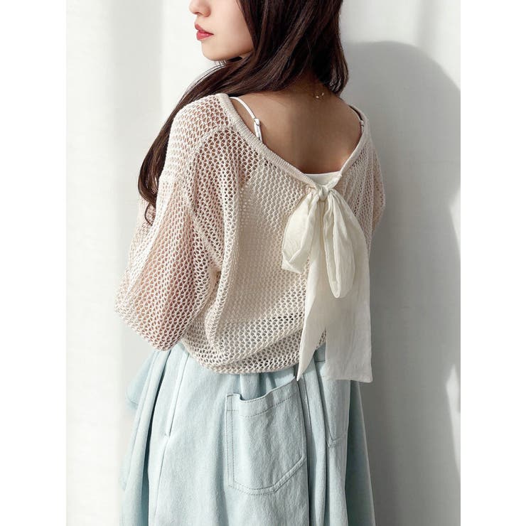 透かし編みクロップドニットトップス | RESEXXY | 詳細画像17 