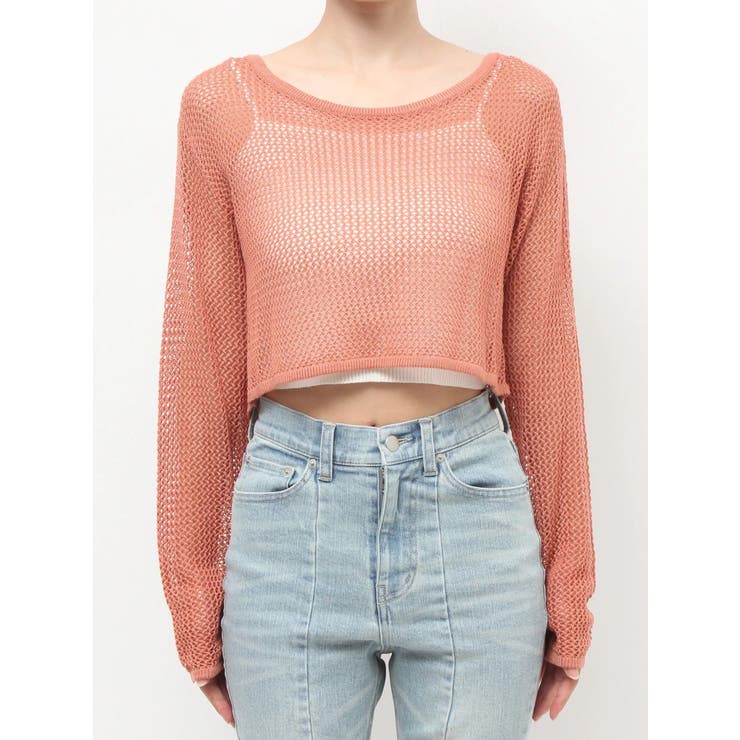 透かし編みクロップドニットトップス | RESEXXY | 詳細画像21 