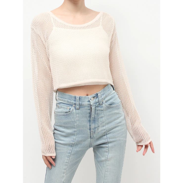 透かし編みクロップドニットトップス | RESEXXY | 詳細画像32 