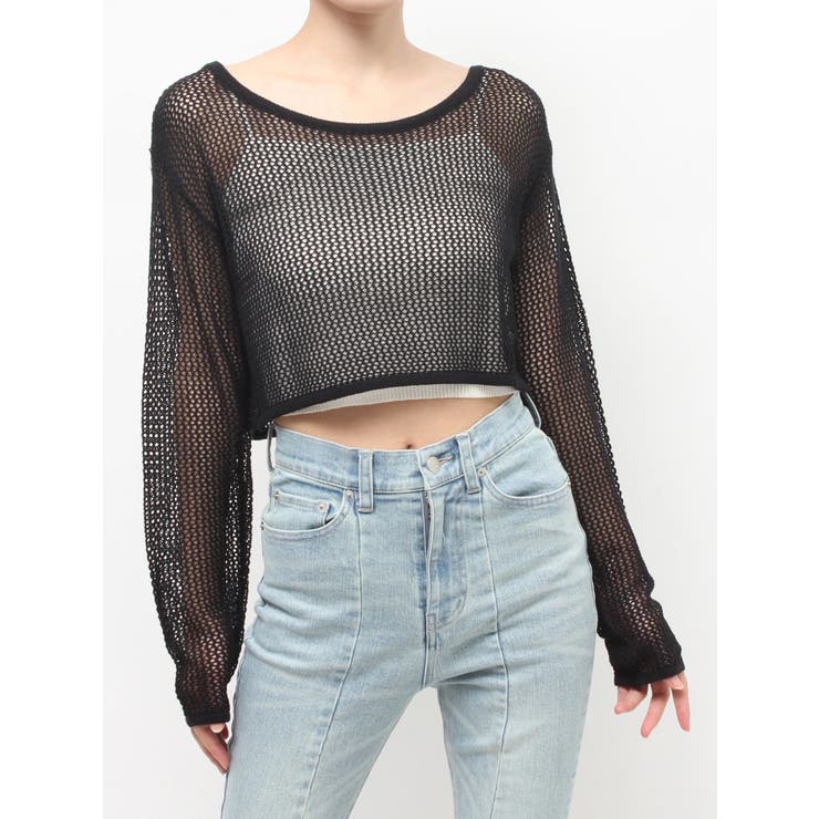 透かし編みクロップドニットトップス | RESEXXY | 詳細画像33 