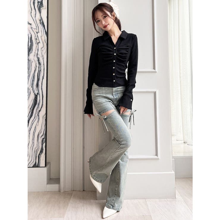 フロントギャザーリブトップス | RESEXXY | 詳細画像6 