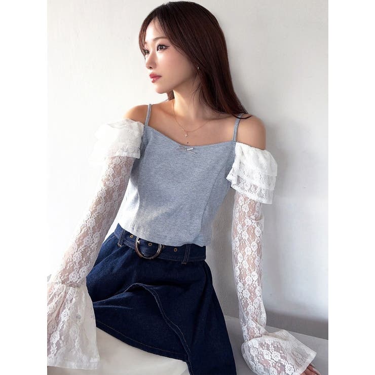 スリーブレースリブカットトップス | RESEXXY | 詳細画像10 