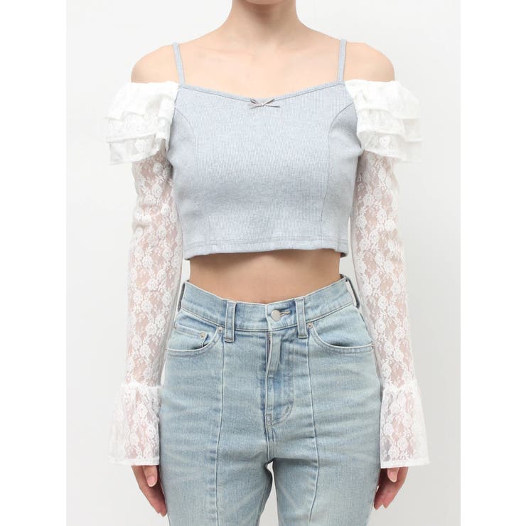 スリーブレースリブカットトップス | RESEXXY | 詳細画像15 