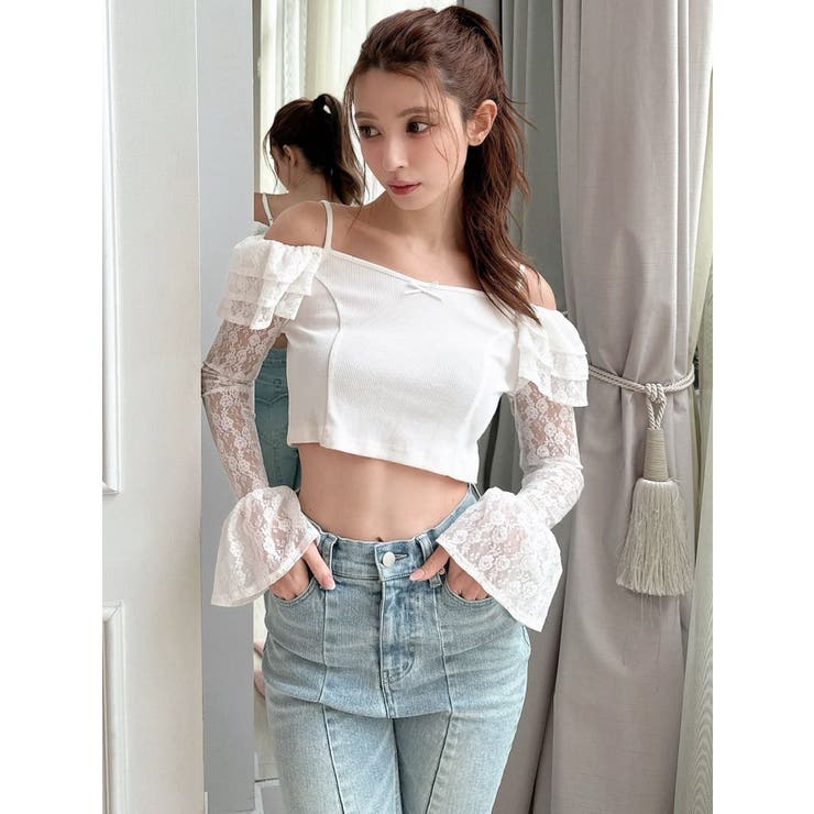 スリーブレースリブカットトップス | RESEXXY | 詳細画像2 