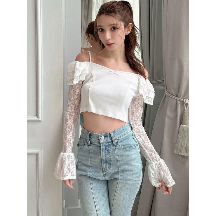 スリーブレースリブカットトップス | RESEXXY | 詳細画像3 