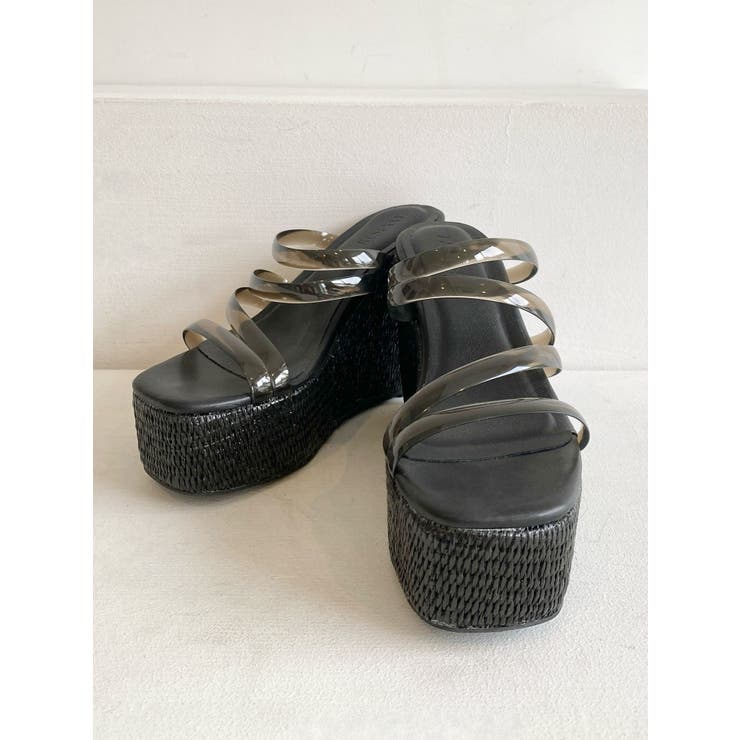 ブラック | クリアウェッジサンダル | RESEXXY