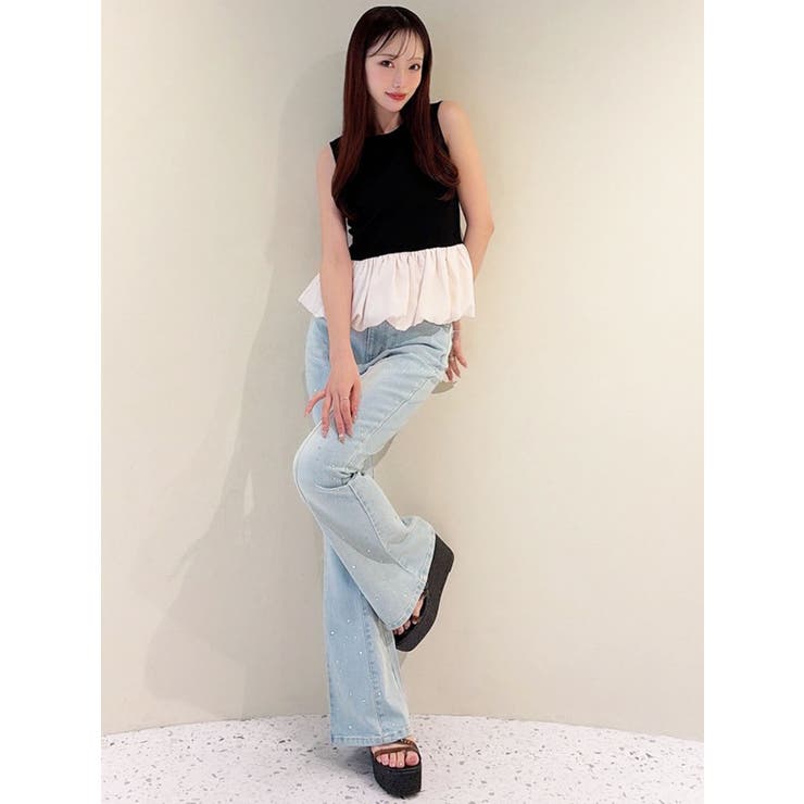 ラインストーンデニムパンツ | RESEXXY | 詳細画像4 