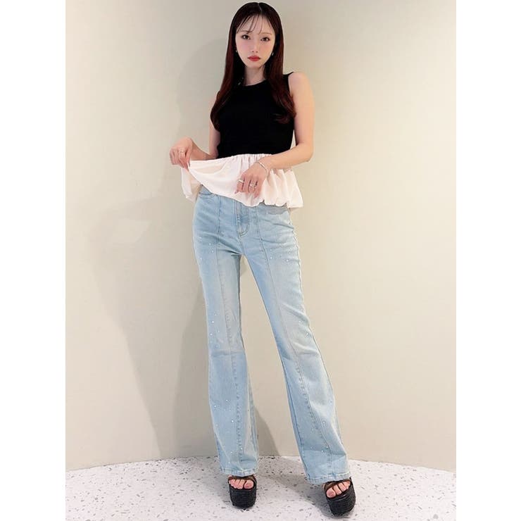 ラインストーンデニムパンツ | RESEXXY | 詳細画像6 