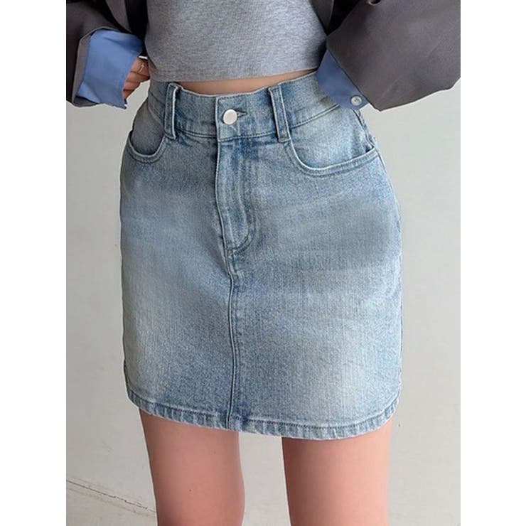アイスブルー | ベーシックデニムミニスカート | RESEXXY