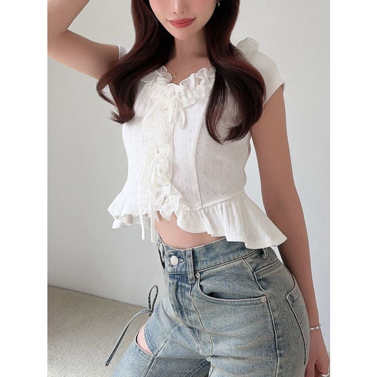 ホワイト | デコラティブフリルカットソー | RESEXXY