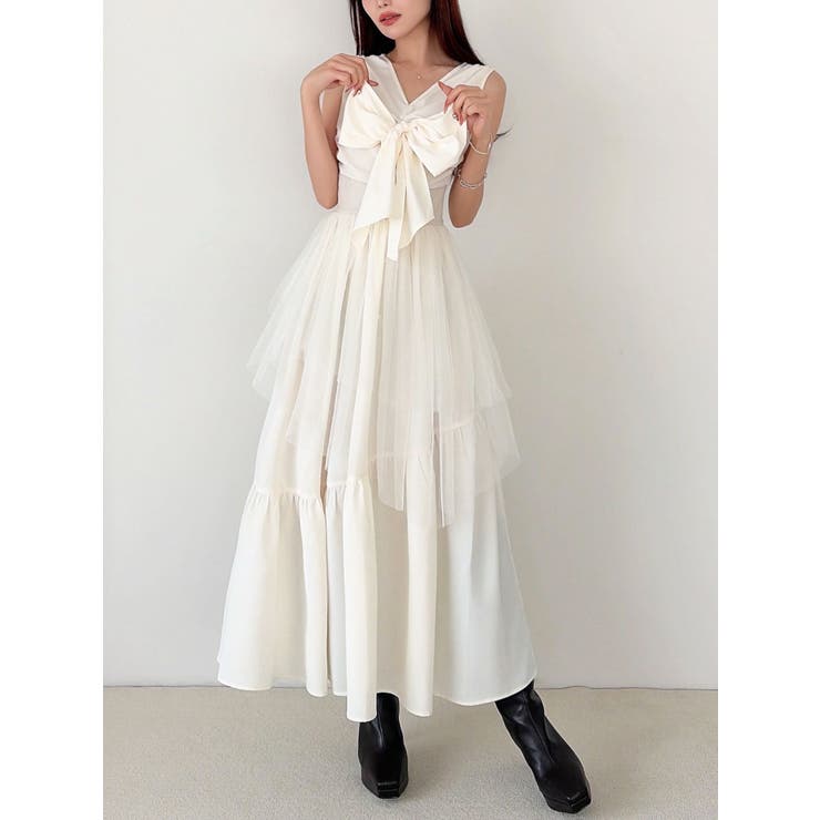 チュールレイヤードフレアワンピース | RESEXXY | 詳細画像6 