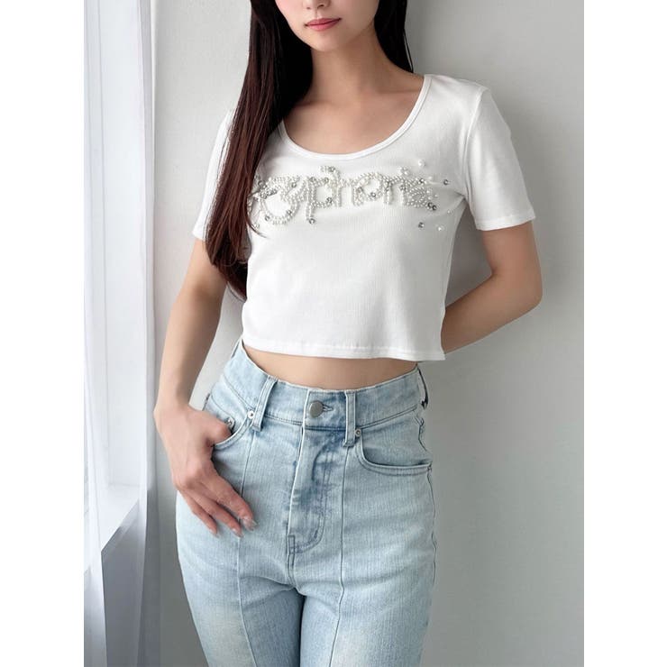 ホワイト | デコラティブクロップドTシャツ | RESEXXY