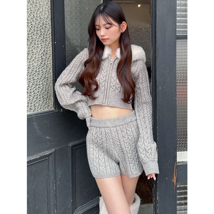 ケーブルニットショートパンツ【セットアップ着用可能】 | RESEXXY | 詳細画像4 