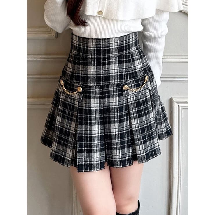ブラック | ゴールドポイントプリーツミニスカート | RESEXXY