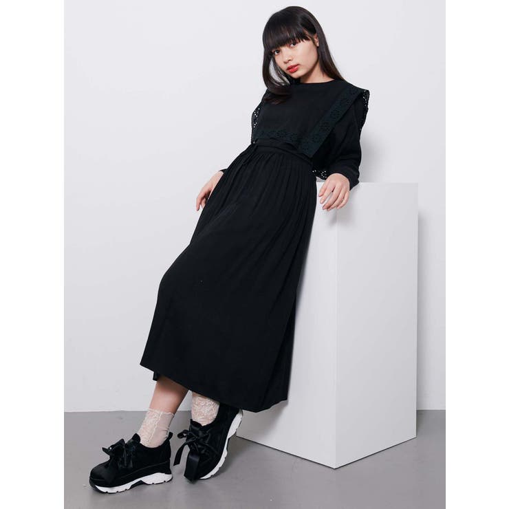 レースカラーセーラーワンピース[品番：MKSW0020917]｜merry jenny
