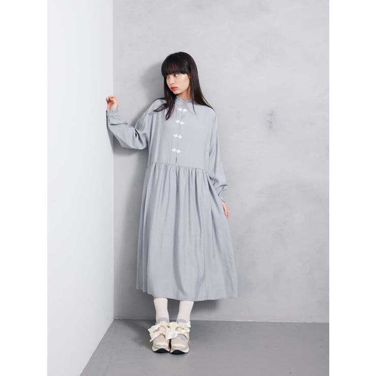 チャイナギャザーワンピース[品番：MKSW0020928]｜merry jenny 