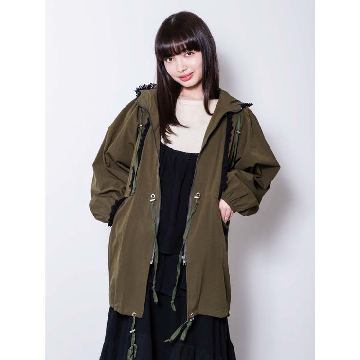 フリルナイロンジャケット[品番：MKSW0021002]｜merry jenny
