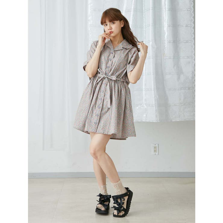 flower 2wayトレンチワンピース[品番：MKSW0021021]｜merry jenny  