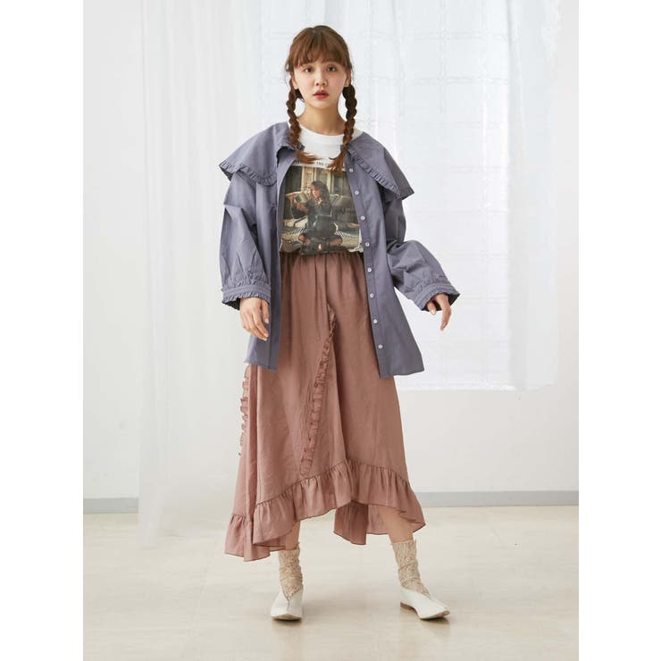 bigカラーロングシャツ[品番：MKSW0021030]｜merry jenny
