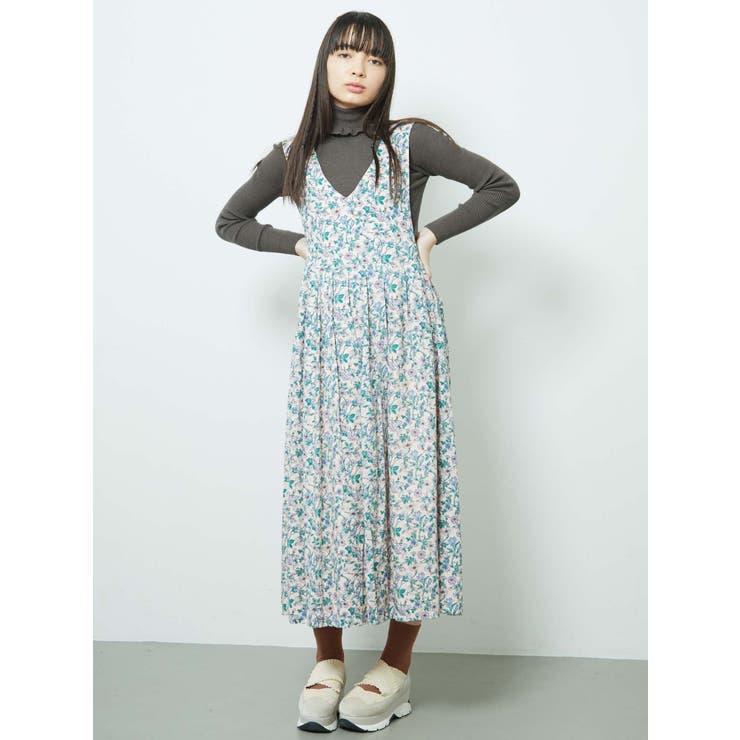 flowerジャンパーワンピース[品番：MKSW0022768]｜merry jenny