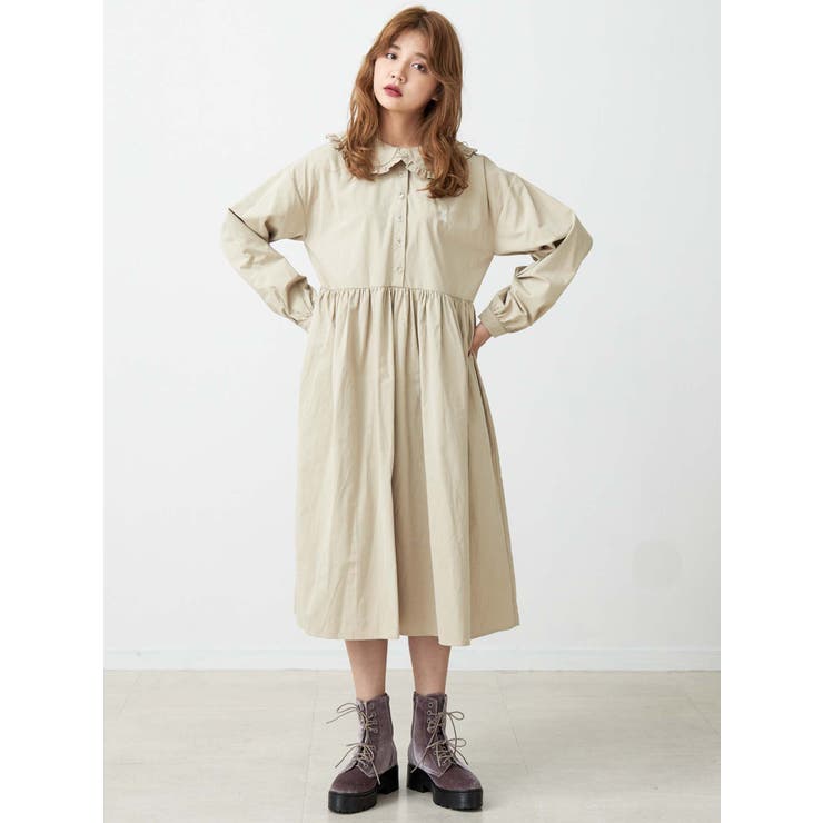 teddy刺繍ワンピース[品番：MKSW0026002]｜merry jenny（メリージェ二