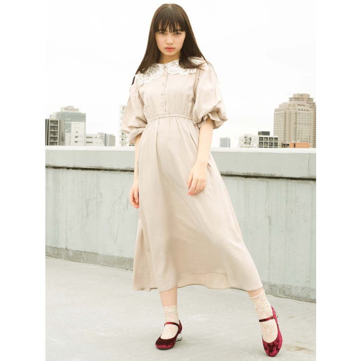 レースカラータフタパフワンピース 品番 Mksw Merry Jenny メリージェリー のレディースファッション通販 Shoplist ショップリスト