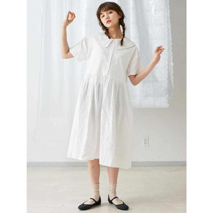おはなカラーシャツワンピース[品番：MKSW0022303]｜merry jenny