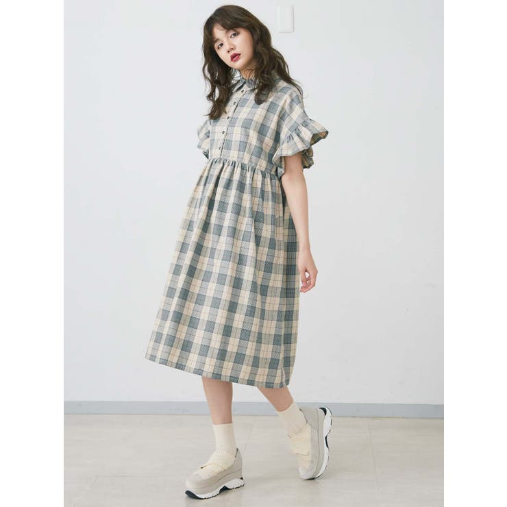 チェックフリルスリーブワンピース 品番 Mksw Merry Jenny メリージェ二ー のレディースファッション通販 Shoplist ショップリスト