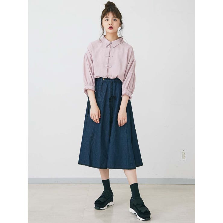 merry jenny - メリージェニー くしゅくしゅチャイナブラウス くしゅくしゅチャイナブラウス[品番：MKSW0022775]｜merry jenny