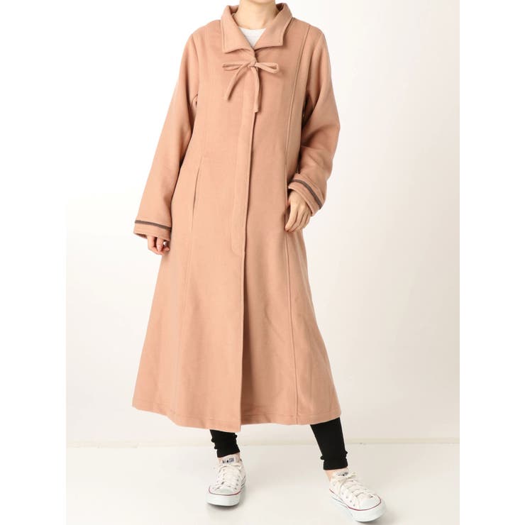 リボンAラインロングコート[品番：MKSW0022866]｜merry jenny  