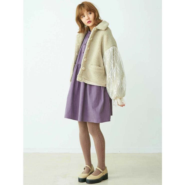 スリーブレースボアジャン[品番：MKSW0025924]｜merry  jenny（メリージェ二ー）のレディースファッション通販｜SHOPLIST（ショップリスト）