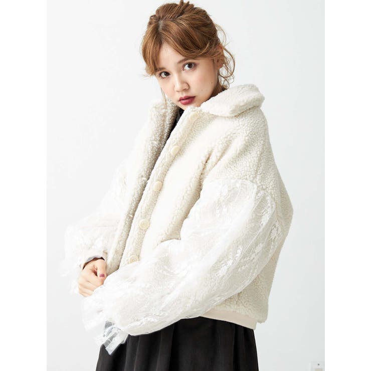 スリーブレースボアジャン[品番：MKSW0025924]｜merry  jenny（メリージェ二ー）のレディースファッション通販｜SHOPLIST（ショップリスト）