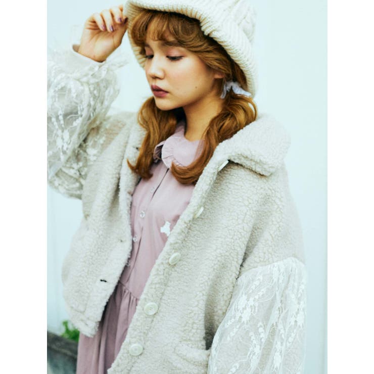 スリーブレースボアジャン[品番：MKSW0025924]｜merry jenny （メリージェ二ー）のレディースファッション通販｜SHOPLIST（ショップリスト）