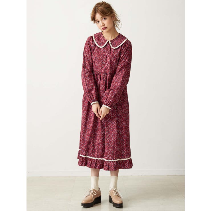 新品タグ付き♡merry jenny floralレースカラーワンピース　ピンク 新品未使用merry jenny floralレースカラーワンピース ピンク