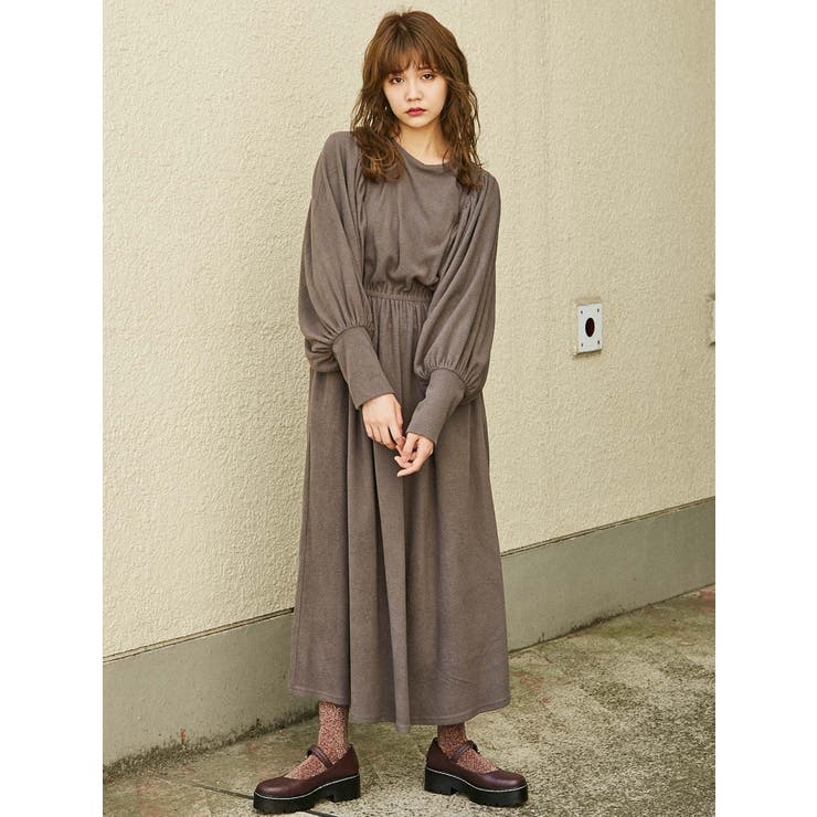 ギャザースリーブフリースワンピース 品番 Mksw Merry Jenny メリージェリー のレディースファッション通販 Shoplist ショップリスト