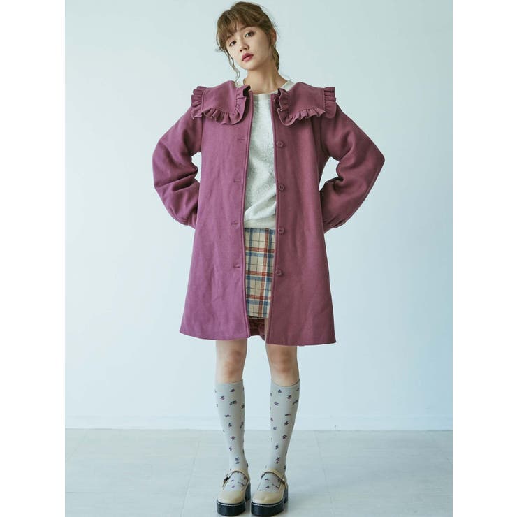 merry jenny チェックセーラーカラーAラインコート Aラインセーラーコート[品番：MKSW0027395]｜merry jenny