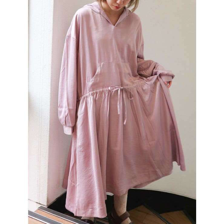【期間限定特価】 ルーズフーディワンピース[品番：MKSW0028373]｜merry jenny ロングワンピース+マキシワンピース