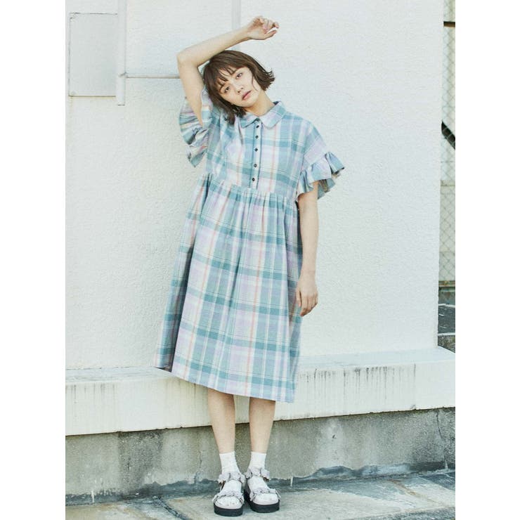 チェックフリルスリーブワンピース 品番 Mksw Merry Jenny メリージェリー のレディースファッション通販 Shoplist ショップリスト