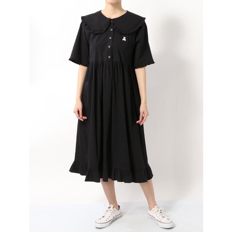 フリルカラーシャツワンピース[品番：MKSW0029076]｜merry jenny